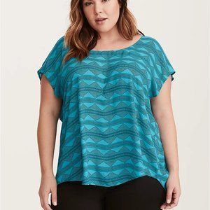 Torrid Blue Blouse/Top with Open Back (Size 2, 18/20)